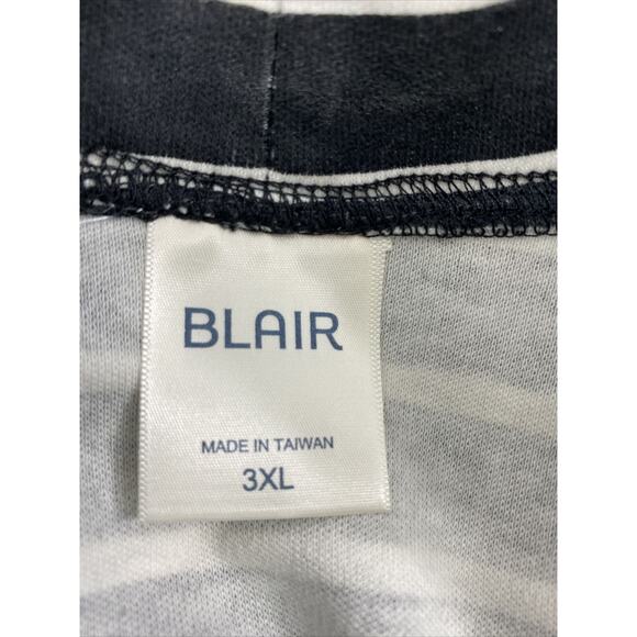 Blair Top Womens 3XL Black‎ White Stripe Long Sleeve Knit Tunic Mock Blouse - Picture 4 of 11